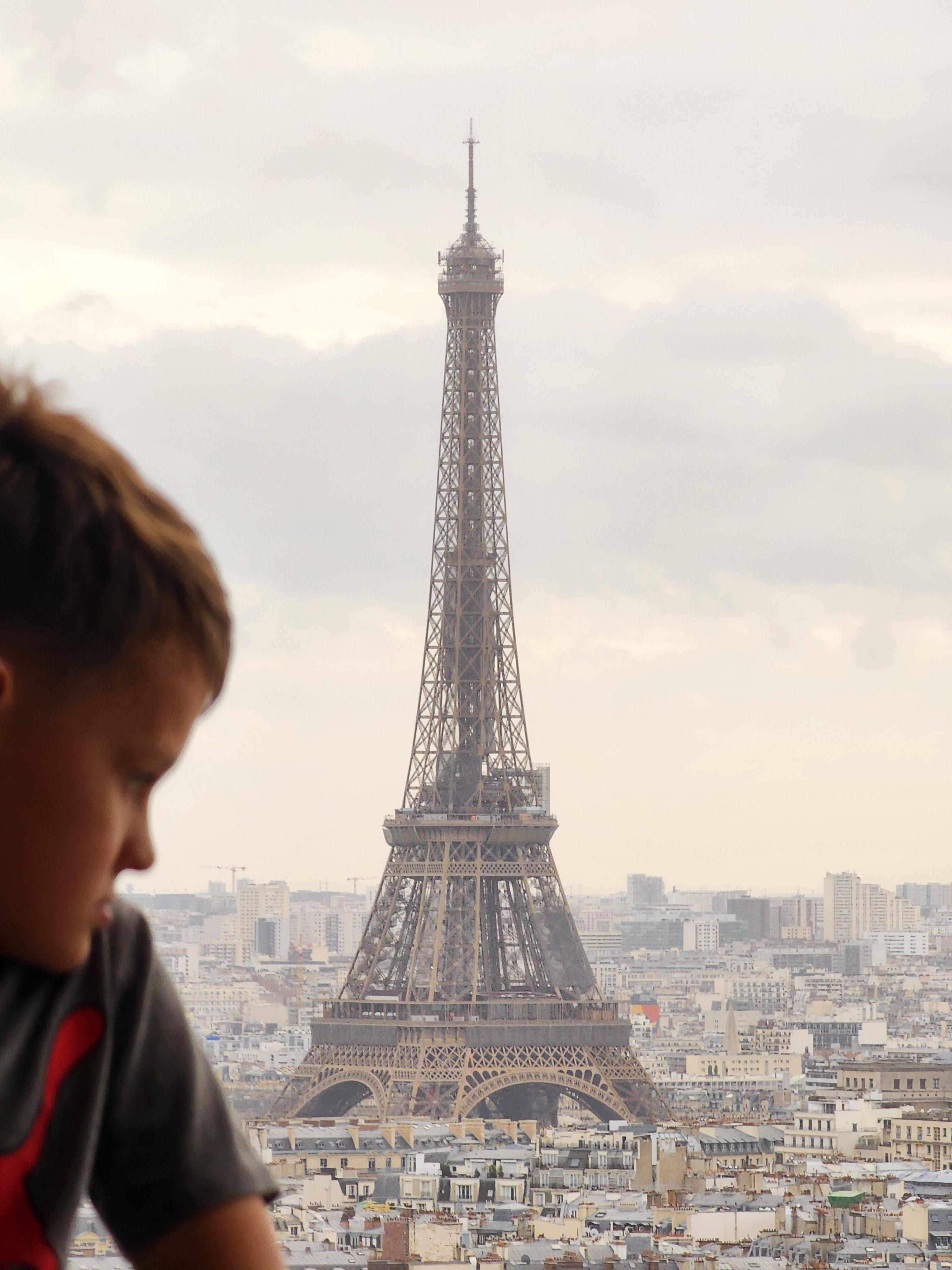 Blake Porcano viewing the Eiffel Tower